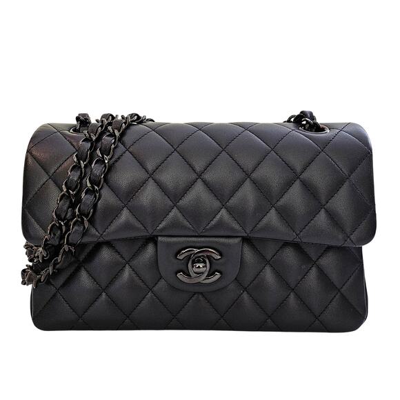 CHANEL Handbags - Chanel So Black Lambskin Small Classic Flap
